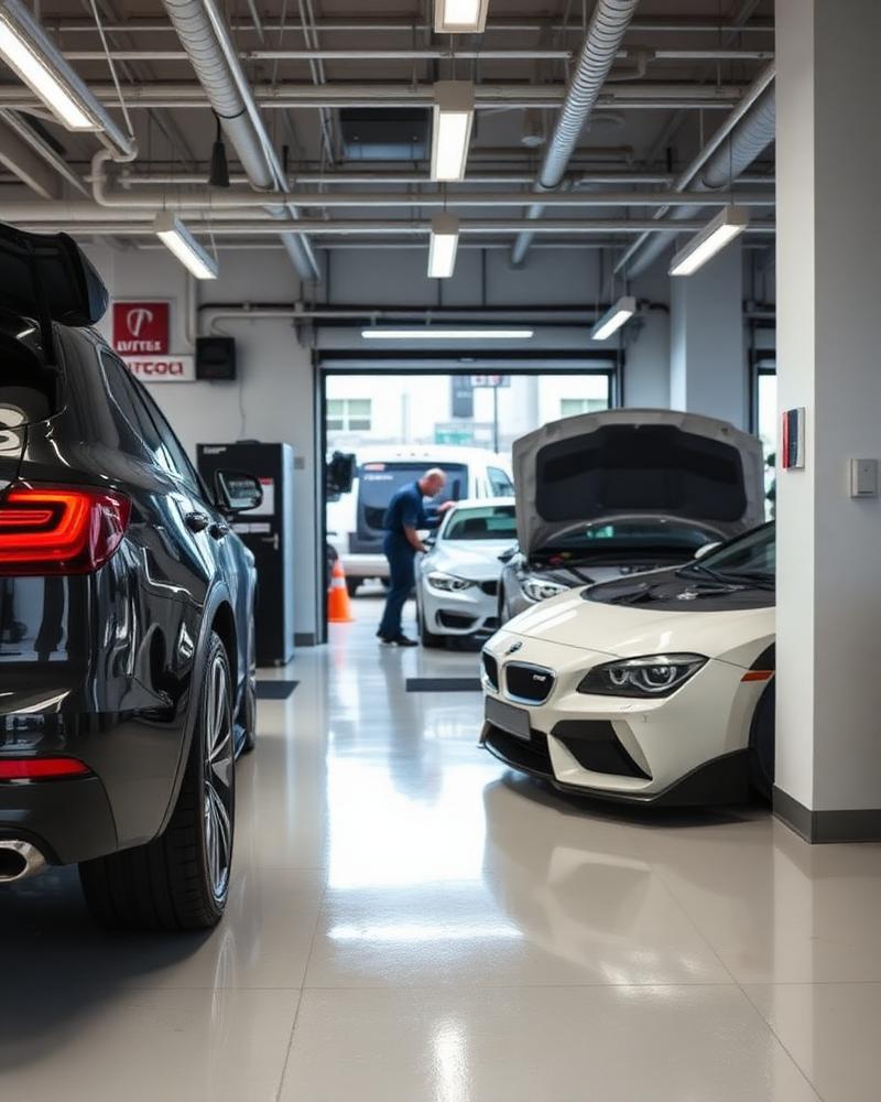 NFC-bordje in een autogarage
