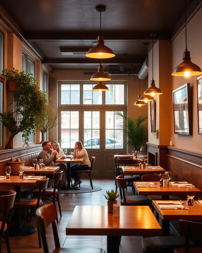 NFC-bordje op tafel in een restaurant
